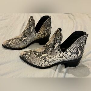 Snakeskin booties